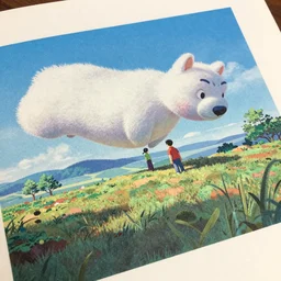 a close - up grainy risograph, pastel colors painting of a scene from the pixar's up by moebius and lehr paul and kim jung gi