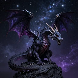 Dragon Creepy cosmic color scheme star gazing hyper detailed occult