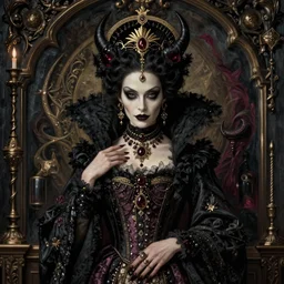 of a supreme Lady Bathory, sinister, gothic, victorian, Portrait, extreme detail, luxury, elite, intricate, hypermaximalist, demonic, mythical, painted by Saharat Buarawong,  8K,