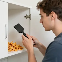 man who uses a back scratcher when he's hungry for cheetos and looks in the cabinet and can't find anything! jurgens digital art, golden ratio, art canvas, award winning, masterpiece artstation 8 k 1 5 0 mpx