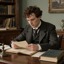 (((((1950s sherlock holmes study . muted colors.))))) by Jean-Baptiste Monge !!!!!!!!!!!!!!!!!!!!!!!!!!!
