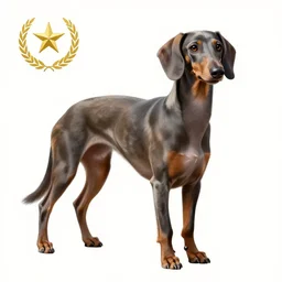 a digital painting of a greyhound - sausage dog hybrid, isolated, hyperealism, award winning, stunning, trending on art - sation, highly detailed, cinematic lighting, 8 k, hd