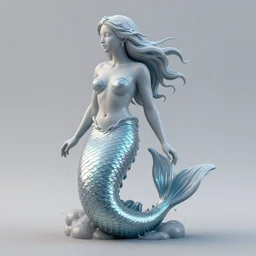 water sculpture of mermaid, 3 d rtx 8 k