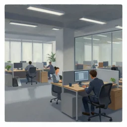 concept art of severance indoor office scenario, painted by tim white