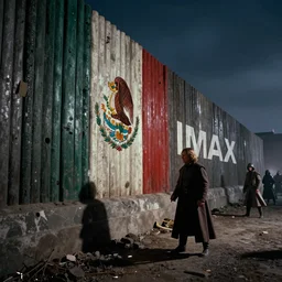 cinematic still image of the imperial galactic empire sci fi mexican boarder wall scene from 1 9 8 0 s empire strikes back, 3 5 mm imax, moody iconic scene, action scene, beautiful detailed scene, color kodak, directed by kubrick