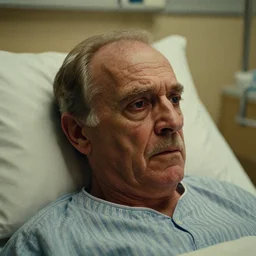 7 0 s movie still of a old man with trypophobia head in the hospital, cinestill 8 0 0 t 3 5 mm eastmancolor, heavy grain, high quality, high detail