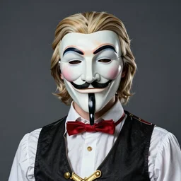 detailed portrait photo of guy fawkes as a real man, cosplay, realistic, studio lighting, professional photography, nikon 5 0 mm f / 1. 8 g, canon