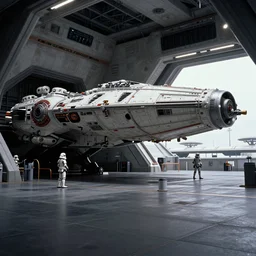 7 0 mm film still from star wars, massive spaceships in an rebel outpost docking station on a remote planet, vibrant, high contrast, octane