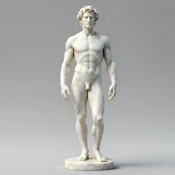 a statue made of white marble with gold veins, of kelsey grammer as frasier crane, transhumanism, full body shot, perfect symmetrical body, perfect symmetrical face, hyper realistic, hyper detailed, by johannen voss, by peter kemp, by monia merlo, by michelangelo, by ernst haeckel, by alex grey, octane render, blender, 8 k
