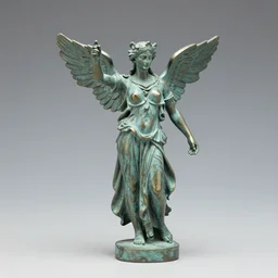 photograph 3 5 mm of a sculpture of athena made of solid bronze, oxidized