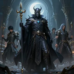 complex 3 d render hyper realistic illustration of a powerful necromancer, d & d, medieval fantasy, epic scene, art by takeshi obata + billelis + hirohiko araki