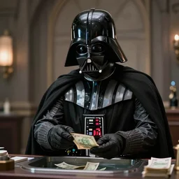 darth vader worrying about laundering his money