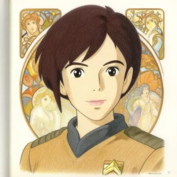 zooey deschanel, starfleet officer, finely illustrated face, highly detailed, colored pencil, studio ghibli, tankobon, in the style of ilya kuvshinov and krenz cushart and william - adolphe bouguereau and alphonse mucha