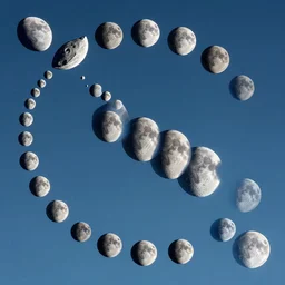 a thousand different sizes separate moons in the skies of an alien planet