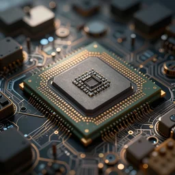 opal with a computer chip in the centre, realistic, detailed, high definition