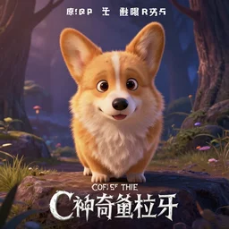 movie poster for curse of the corgi werewolf, pixar