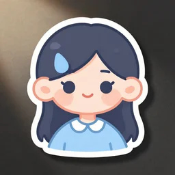 nervous chibi artist self portrait icon minimalist pastel crisp detail vector graphic sticker