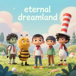 eternal dreamland. soothing digital art pastelpiece masterpiece trending on artstation by noel fielding, beeple, james gunn, gorillaz, marvel studios and dr seuss. hyper detailed art with 4 k macrolens, curated by beeple, unreal engine, art station and emmy winning gorillaz.