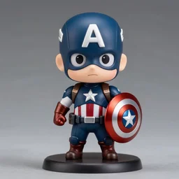 a nendoroid of captain america, high quality, studio lighting