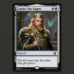 A handsome King of the Fae with blond hair and beard in full regalia, Magic the Gathering card art