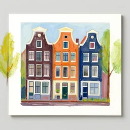 art print, abstract gouache watercolour, painting, pastel colours, cute amsterdam homes, by gary hume, stanisław szukalski, society 6