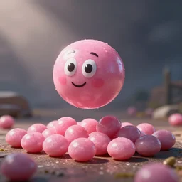 blown pink cartoon bubblegum