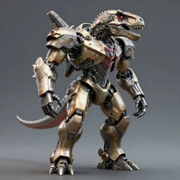 an illustration of the full body, including the head, of a anthromorphic musular t - rex mecha, photorealistic, 4 k, 3 d, unreal engine