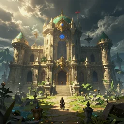 squaresoft pre - rendered concept art of a dungeon in the wind waker