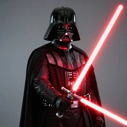 darth vader light saber shot, studio photo, hdr, dynamic lighting, red and black colors only, 8 k