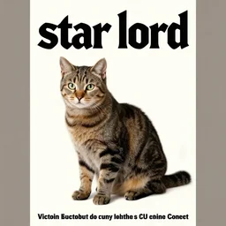 Victorian concert poster for heavy metal band “star lord” featuring a striped tabby cat