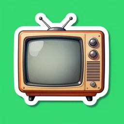 textured 1 9 5 0 s television. sticker. psychedelic. colorful. stylized. greenscreen background
