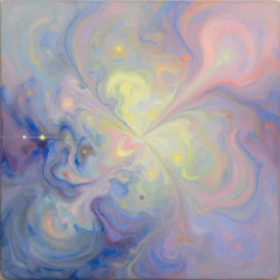the laws of physics break down and there only an infinite present, in which all points in time are equally real. surrealist acrylic painting by andreas rocha and alena aenami, pastel colors, featured on artstation, metaphysical, fluid acrylic pour art, airbrush art, abstract cosmic art