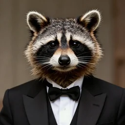 a raccoon dressed as marlon brando in the poster of the movie godfather