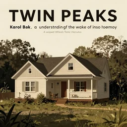 poster artwork by Michael Whelan and Tomer Hanuka, Karol Bak of A warped understanding of the wake of its last pained memory, yet quite raw like that same wound that holy water never closed up, from scene from Twin Peaks, clean, simple illustration, nostalgic, domestic, full of details