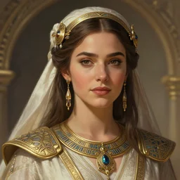 close up of an emily clark as daenerys wearing ancient canaanite clothing, deep focus, d & d, fantasy, intricate, elegant, highly detailed, digital painting, artstation, concept art, matte, sharp focus, illustration, hearthstone, art by artgerm and greg rutkowski and alphonse mucha