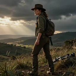 Ellie from the Last of Us as Indiana Jones, film still from 'Indiana Jones'