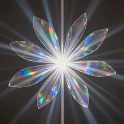 uwu the prismatic flower refracted light caustics light rays shining through by james turell, 4 k photo