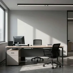 photograph of a boring office