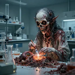 laboratory, unspeakable, horrific unnatural experiments are performed here, trending on artstation