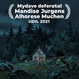 heavy rain suburban cold dark night, a lone small house in forest, studio ghibli, pixar and disney animation, science fiction, cyberpunk, disney concept art by mandy jurgens and alphonse mucha, dynamic lighting
