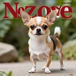 chihuahua jumping spider dog in the bronx zoo, magazine cover, face photo