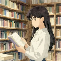 anime rooney mara librarian, intricate watercolor painting by greg rutkowski, trending on pixiv