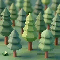 a forest of low poly trees