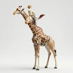 half - length portrait vampire giraffe goddess made from infinite assembly lines with cyborg's heads by rutkowski simonetti symmetrical eyes well proportional dramatic expressive by wangechi mutu, by yoshitaka amano, mucha, curcuits dyods silver