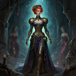 woman model, steampunk!!! and modern, rgb, scary!!!! sewers!!!, backlit, elegant, highly detailed, digital painting, artstation, concept art, smooth, sharp focus, illustration, art by krenz cushart and artem demura and alphonse mucha