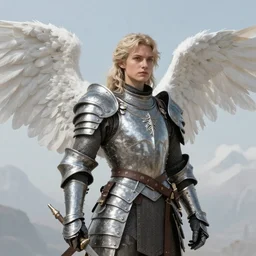 a warrior in beautiful medieval armor with snow - white angel wings on his back, highly detailed, digital painting, artstation, concept art, movie still, smooth, sharp focus uhd 8 k