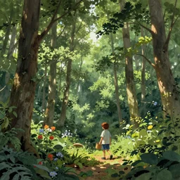 a forest in france in the style of uderzo
