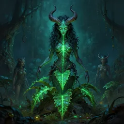 a plant demon wallpaper digital cgi rtx hdr painting bioluminance alena aenami artworks in 4 kby jesper ejsing, feng zhu and loish beeple, by thomas kinkade 2 2 2 2