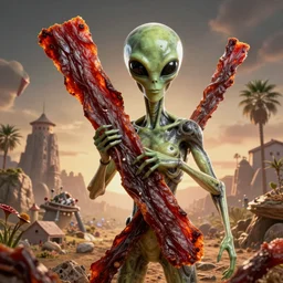 alien fresh jerky in baker california, realistic 4 k octane beautifully detailed render, 4 k post - processing, highly detailed, intricate complexity, epic composition, magical atmosphere, cinematic lighting, masterpiece, ultra hd