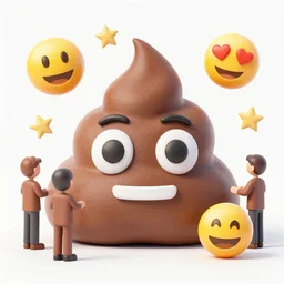 poop and people, emoji, logo, symbols, 3 d